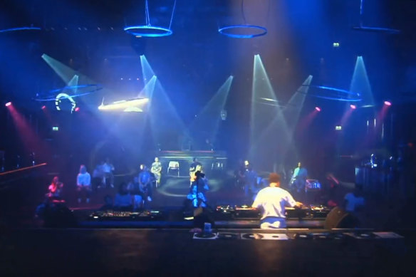 Despite social distancing measures including being restricted to chairs and afternoon rather than midnight entry, clubbers enjoyed short sets of electronic dance music at Doornroosje in Nijmegen in the Netherlands.
