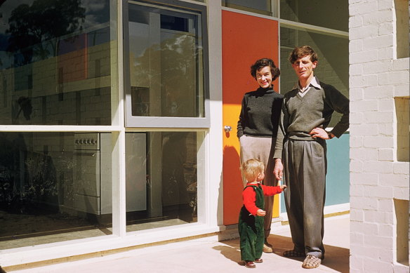 The Zwar family, with Nick Zwar as a child, at their Seidler-designed house in Canberra.