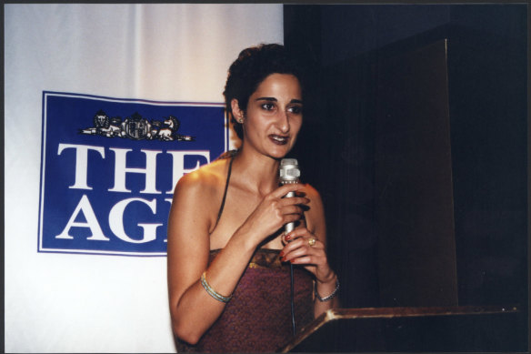 Anthea Loucas at the start of her career working as fashion editor of The Age. 