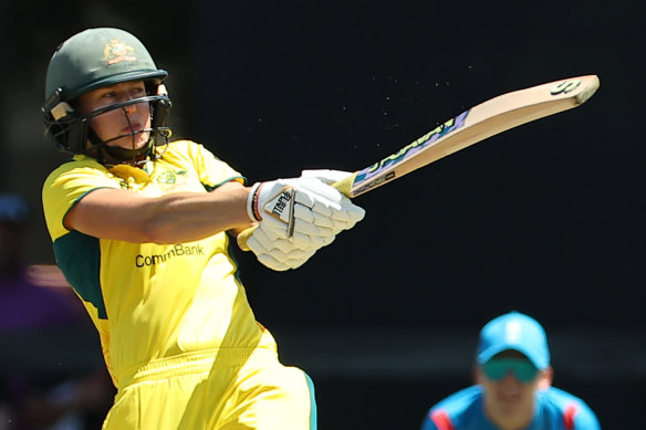Perry batting against England earlier this month.