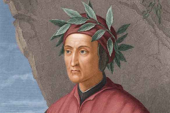 A portrait of Italian poet, politician and author Dante Alighieri (1265 - 1321).