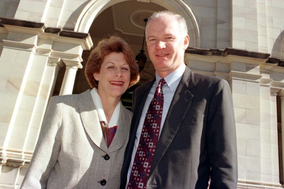 Former Queensland premier Wayne Goss with his wife Roisin.