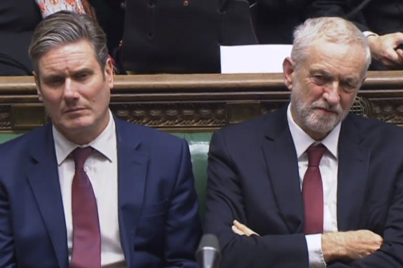 Keir Starmer, left, is expected to move the British Labour Party more to the centre, away from the leftist policies of his predecessor Jeremy Corbyn, right.