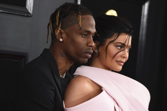 Travis Scott, left, and Kylie Jenner are parents to daughter Stormi. 