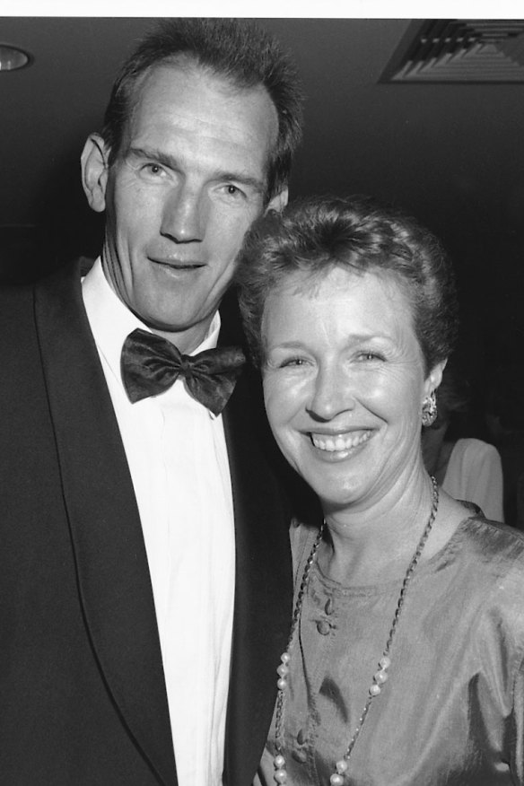 Bennett with wife Trish in the 1990s. “She is his North Star,” says their older daughter, Beth.