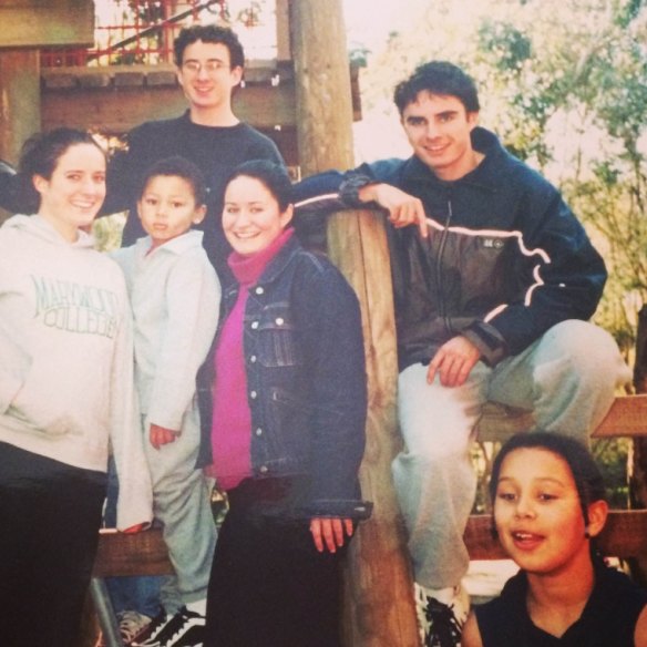 A young Ben with his brothers and sisters: top, Sean; middle, Emily, Ben, Melissa, Liam and Olivia.