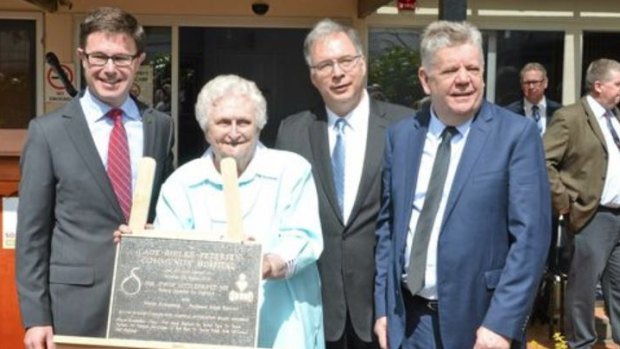 Lady Flo Bjelke Petersen at the reopening of the Kingaroy Community Hospital renamed in her honour.