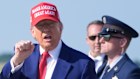 President Donald Trump arrives at Joint Base Andrews in Maryland.