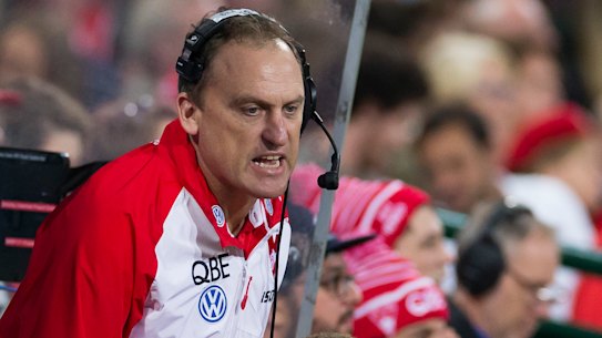 John Longmire will break Paul Roos' record for the most games coached at the Swans this week.