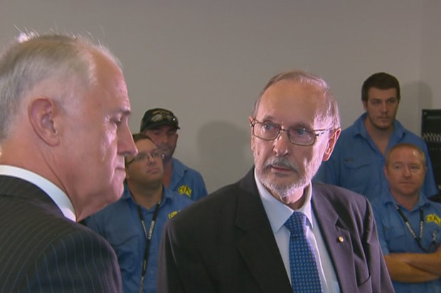 CEA founder Ian Croser with then-prime minister Malcolm Turnbull in 2016.