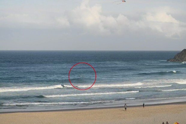 Matthew Devine was in the water at Cabarita Beach on Sunday when he was knocked from his board and thrown into the water.