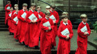 Choristers of the Choir Of King’s College, Cambridge, after rehearsal at St Andrew’s Cathedral, Sydney during a 1998 Australian tour.
