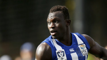 Majak Daw in action for North's VFL side last year.