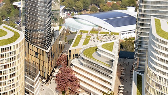 An artist's impression of Mulpha's proposed site  in the Norwest City centre, in Sydney's north-west, for an education provider to establish a university campus.