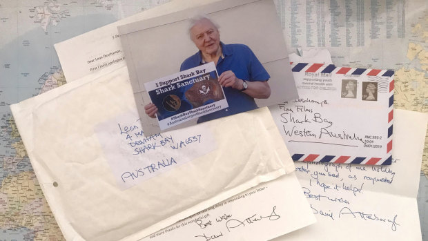 The hand-written letter Mr Deschamps received from Sir Attenborough