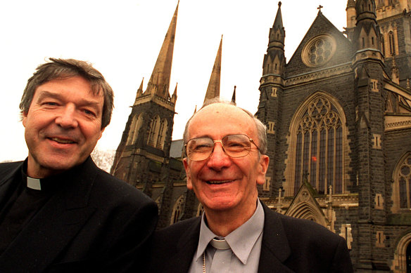 George Pell in 1996 when he was named as successor to Melbourne archbishop Frank Little.