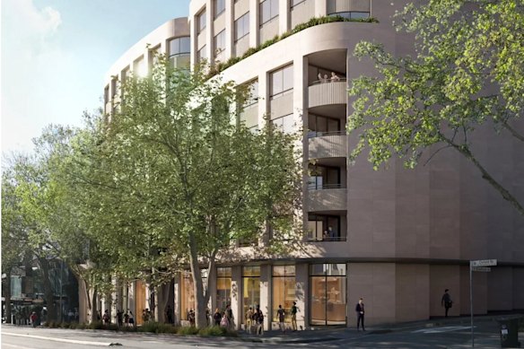 An indicative artist’s impression of the proposed development at 160 Oxford Street in Paddington.