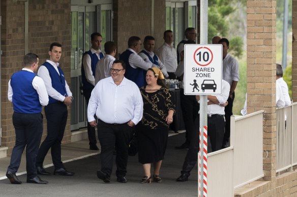 Exclusive Brethren gather at a Universal Fellowship meeting with Bruce Hales in Ermington, NSW, in April, 2024. The man pictured is not Bruce Hales.