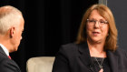 Infrastructure Minister Catherine King speaking at The Australian Financial Review Infrastructure Summit in 2022.