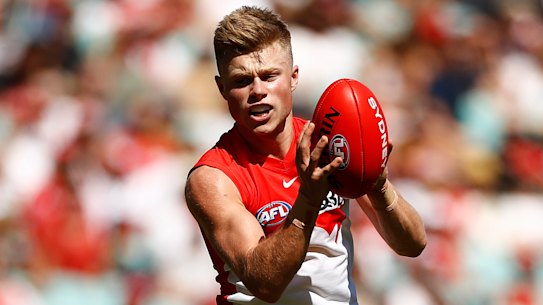 Kicking on ... Braeden Campbell.