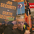 Workers on strike at Sydney Airport.