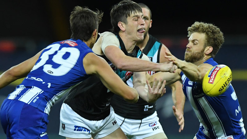 As It Happened Port Adelaide Brush Kangaroos Aside Butters In Hot Water For Simpkin Hit