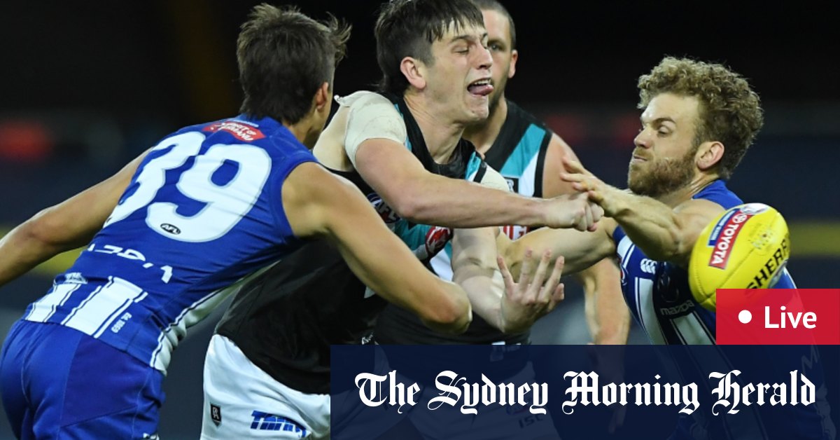 As It Happened Port Adelaide Power Brush North Melbourne Kangaroos Aside Zak Butters In Hot Water For Jy Simpkin Hit