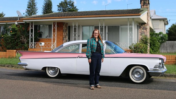 Jenni and her 1959 Buick LeSabre 2 door sedan.