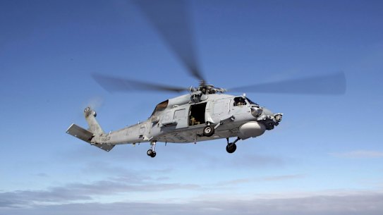 An Australian Seahawk helicopter.