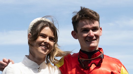 Sarah Ryan and jockey Regan Bayliss after winning The Big Dance with Attractable.