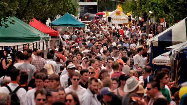 Thousands flock to the Lygon Street Festival.