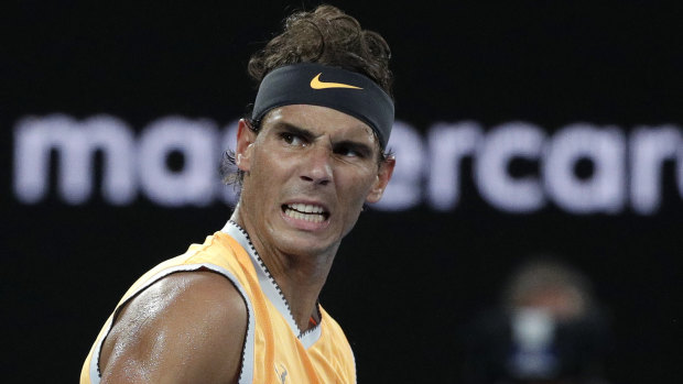 Spain's Rafael Nadal during the men's singles final at the Australian Open in Melbourne on Sunday. 