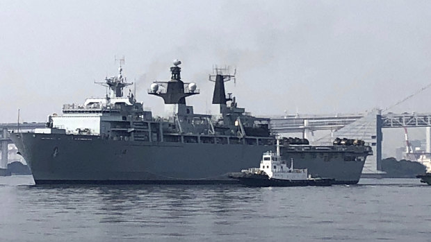 Tailed: British Royal Navy's HMS Albion.