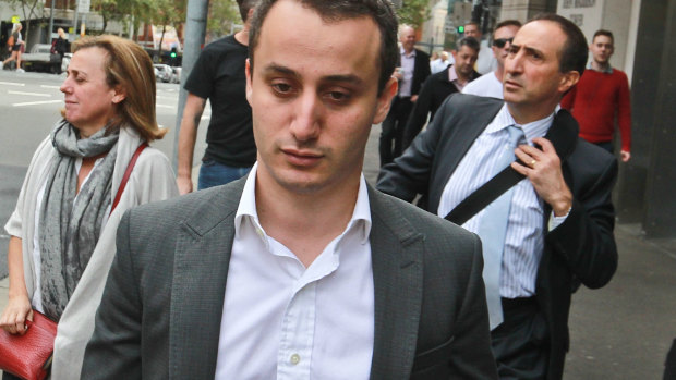 Luke Lazarus outside court during  his trial in April 2017. 