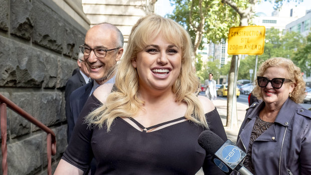 Rebel Wilson outside the Victorian Court of Appeal last year.