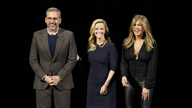 Steve Carell, Reese Witherspoon and Jennifer Aniston will star in The Morning Show for Apple. 