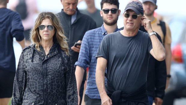Rita Wilson and Tom Hanks photographed in Sydney on the weekend.