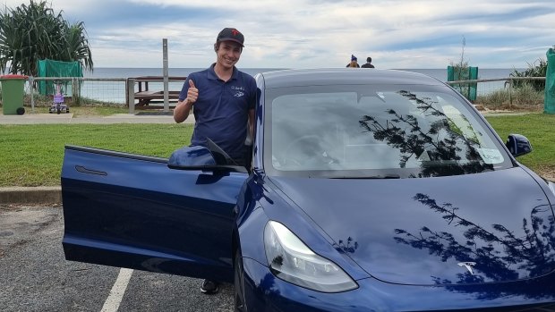 Nathan Merritt, 33, is one of a growing number of Uber drivers using electric vehicles.