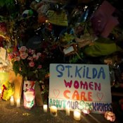 Locals held a candlelight vigil in Greeves Street, St Kilda, for street sex worker Tracy Connelly.