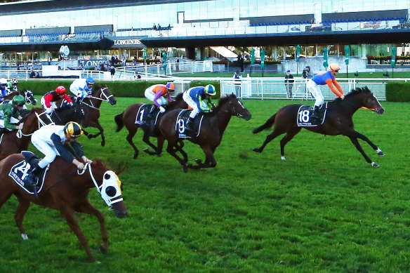 Sam Clipperton and Star Of The Seas on the inside are edged by Nettoyer in last year’s Doncaster.