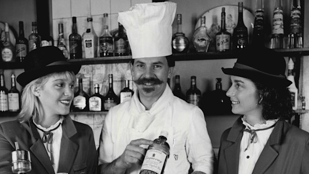 Rudi Dietz at a 1984 Tanqueray Gin promotion at Stuyvesant’s House.