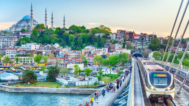 Istanbul’s Golden Horn Metro Bridge.