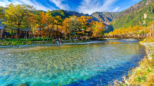Scenic mountain resort of Kamikōchi in Japan’s Northern Alps.