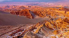 Moon Valley, Valle de la Luna, at sunset.