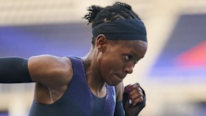 Faith Kipyegon in the race to become the first woman to break the four-minute mile.