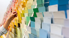 Sample pots will give a better indication of what colours look like on walls once you’ve decided on a few options.