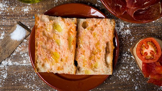 Pa amb tomaquet is a Catalan dish but is now popular throughout Spain.