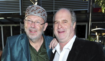 Glenn A Baker and Michael Gudinski at Moore Park, 2010.