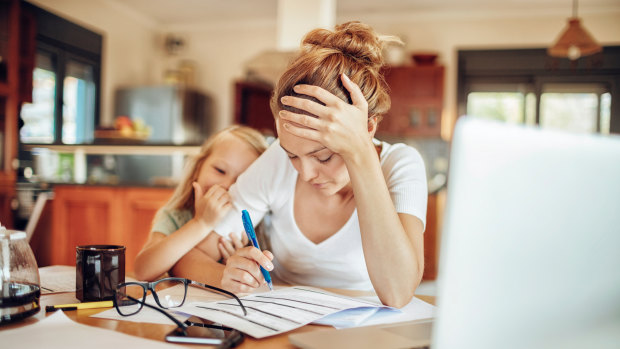 Women are juggling working from home with childcare.