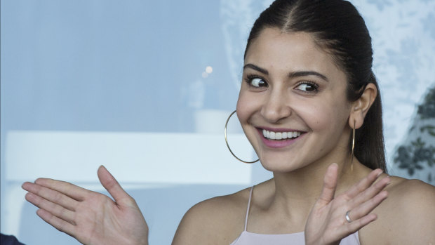 Anushka Sharma, Indian actress and wife of India Test team captain Virat Kohli in the private India suite at the SCG.